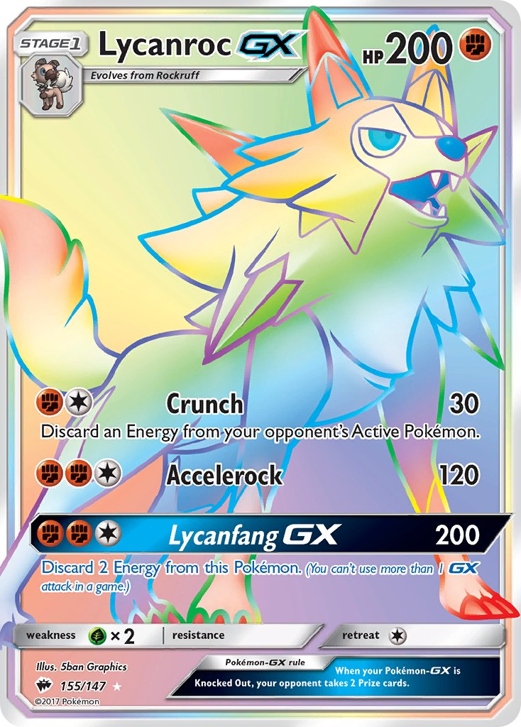 Lycanroc GX Pokémon card