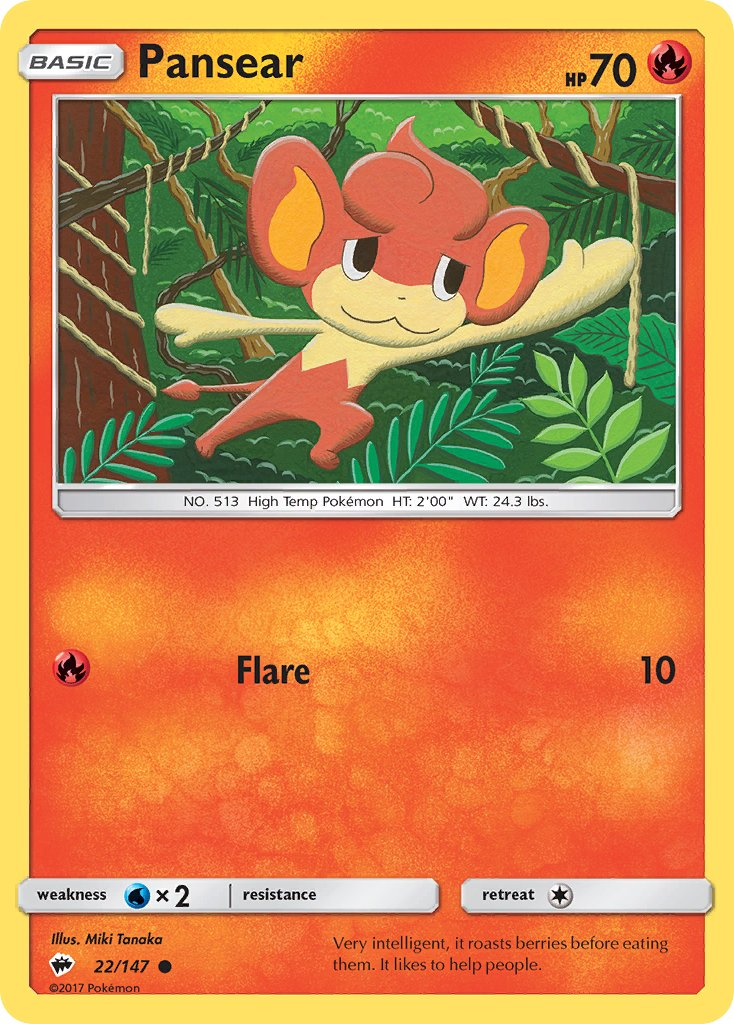 Pansear Pokémon card