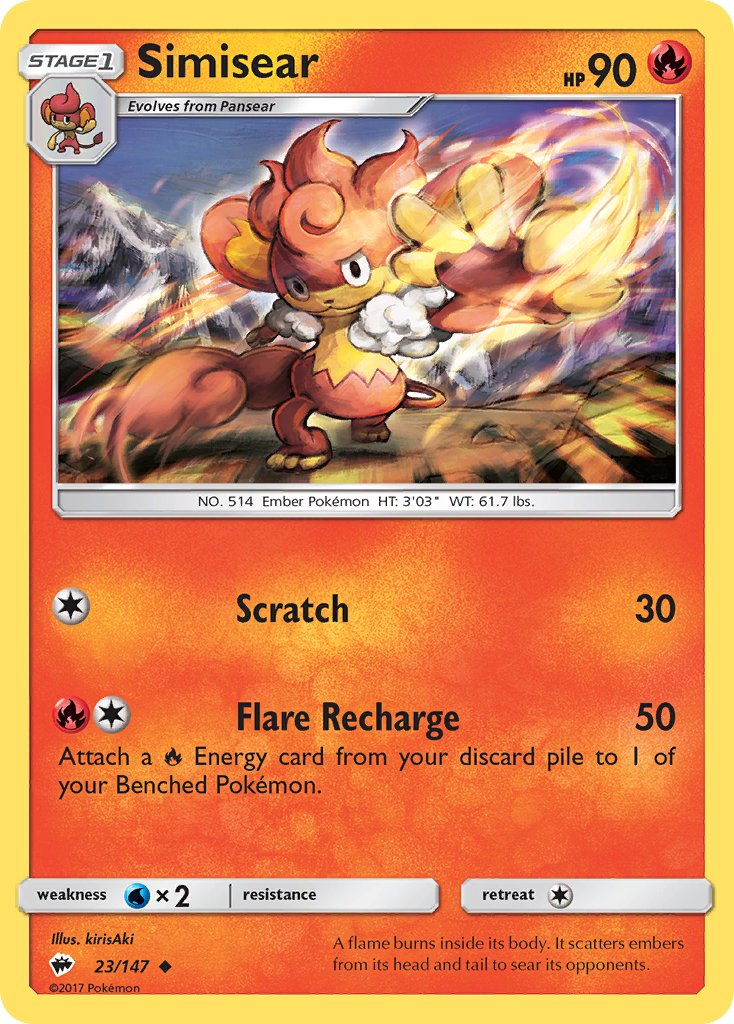 Simisear Pokémon card
