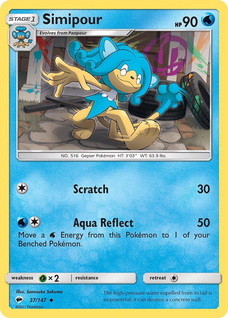 Simipour Pokémon card