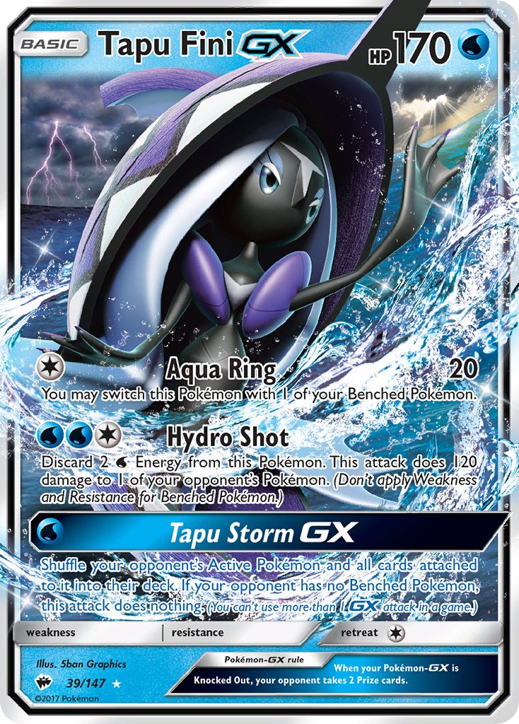 Tapu Fini GX Pokémon card
