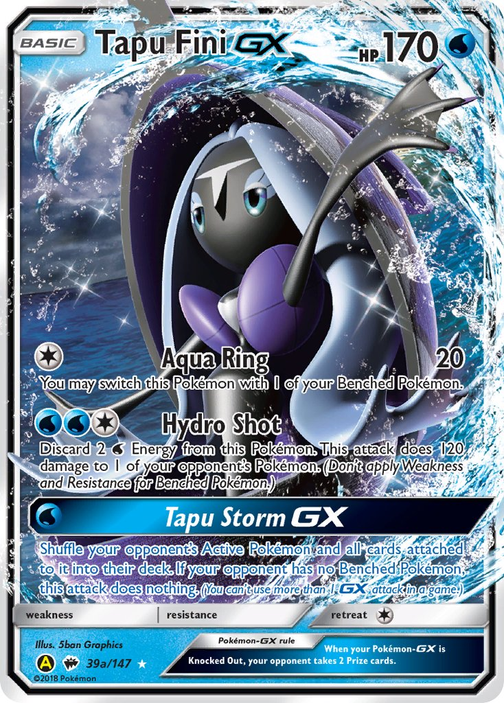 Tapu Fini GX Pokémon card
