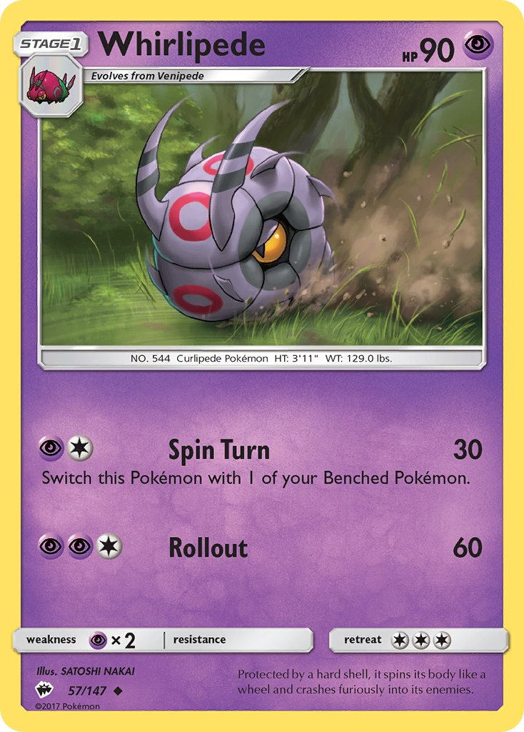 Whirlipede Pokémon card