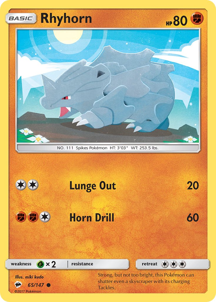Rhyhorn Pokémon card