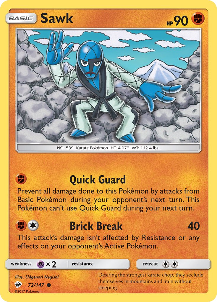 Sawk Pokémon card
