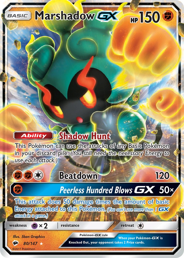 Marshadow GX Pokémon card