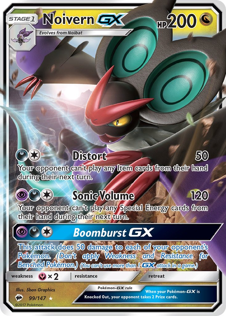 Noivern GX Pokémon card