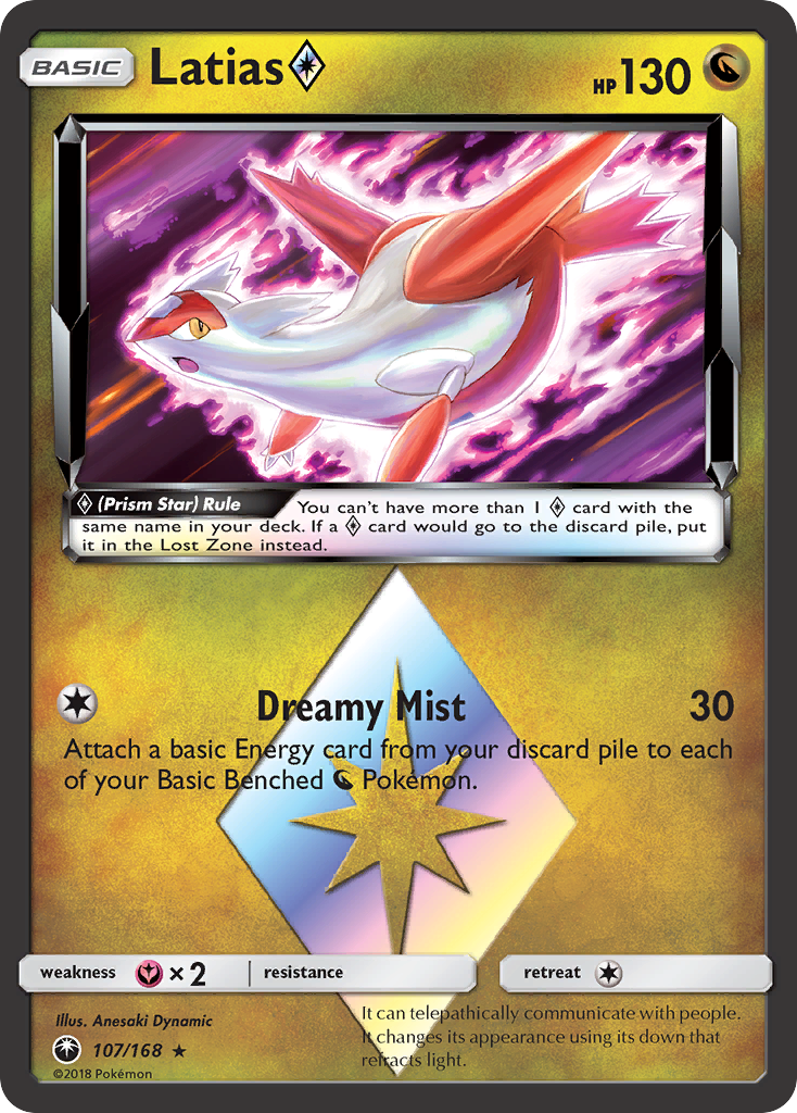 Latias Prism Star Pokémon card