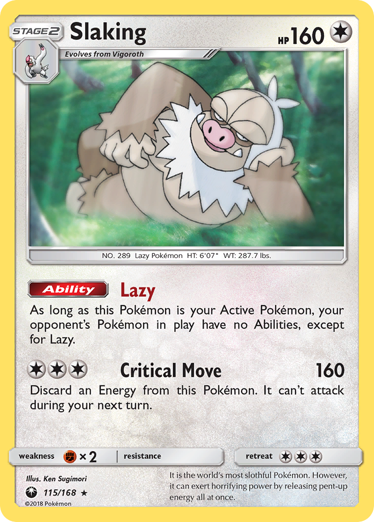 Slaking Pokémon card