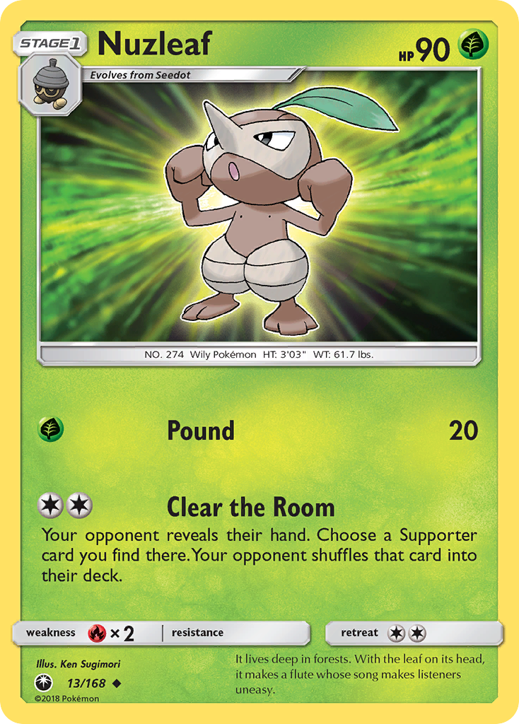Nuzleaf Pokémon card