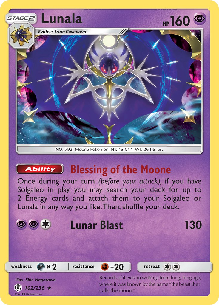 Lunala Pokémon card