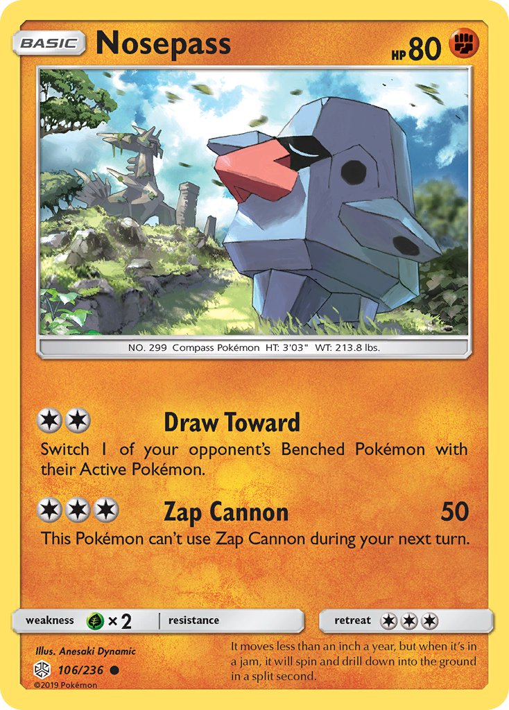 Nosepass Pokémon card