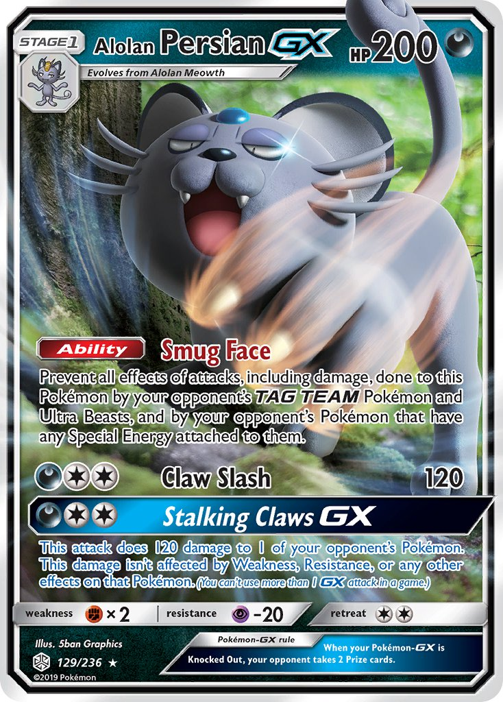 Alolan Persian GX Pokémon card
