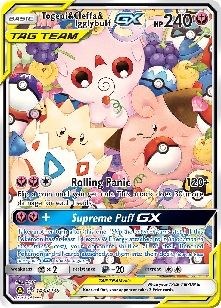 Togepi & Cleffa & Igglybuff Tag Team GX Pokémon card