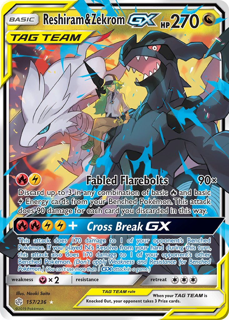 Reshiram & Zekrom Tag Team GX Pokémon card