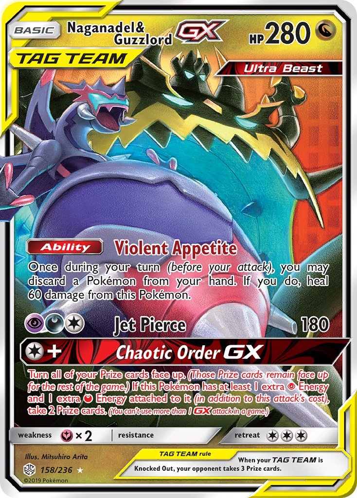 Naganadel & Guzzlord Tag Team GX Pokémon card