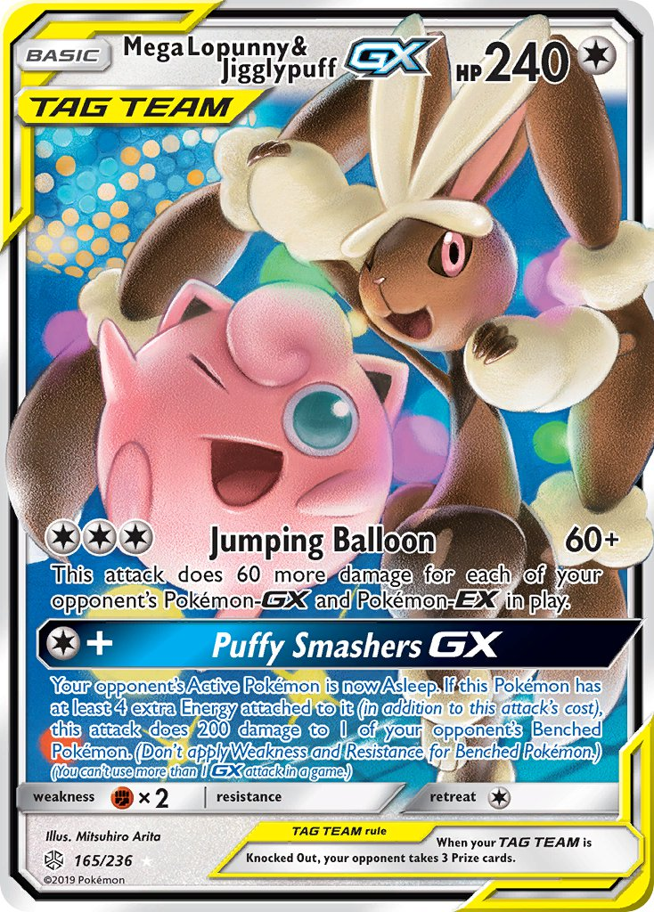Mega Lopunny & Jigglypuff Tag Team GX Pokémon card