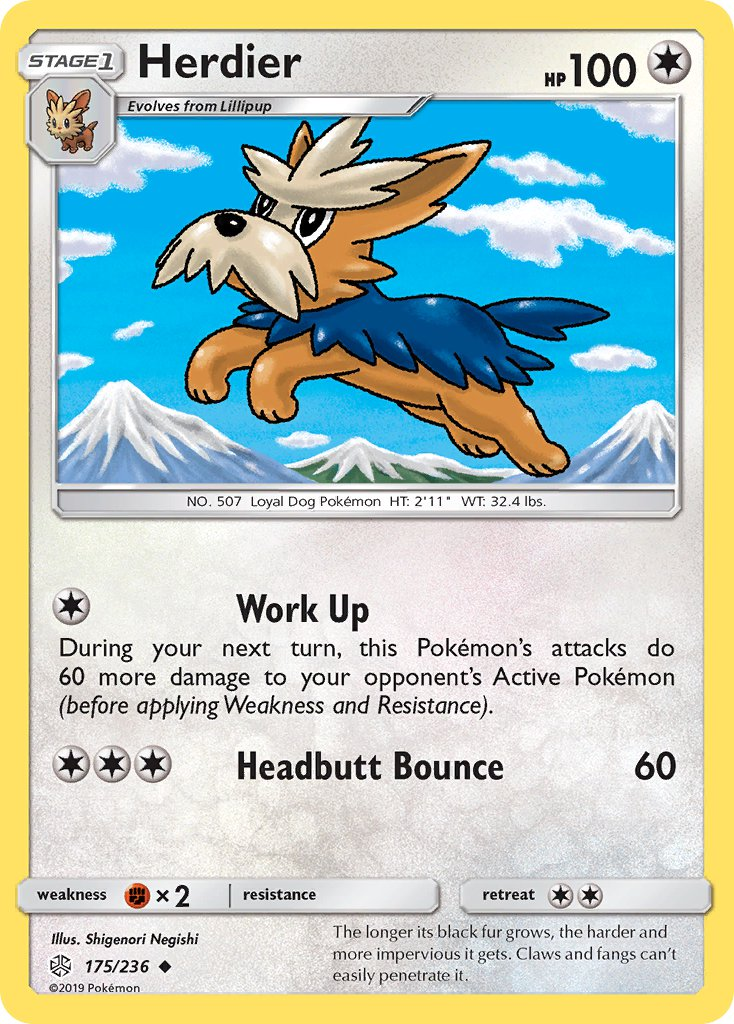 Herdier Pokémon card