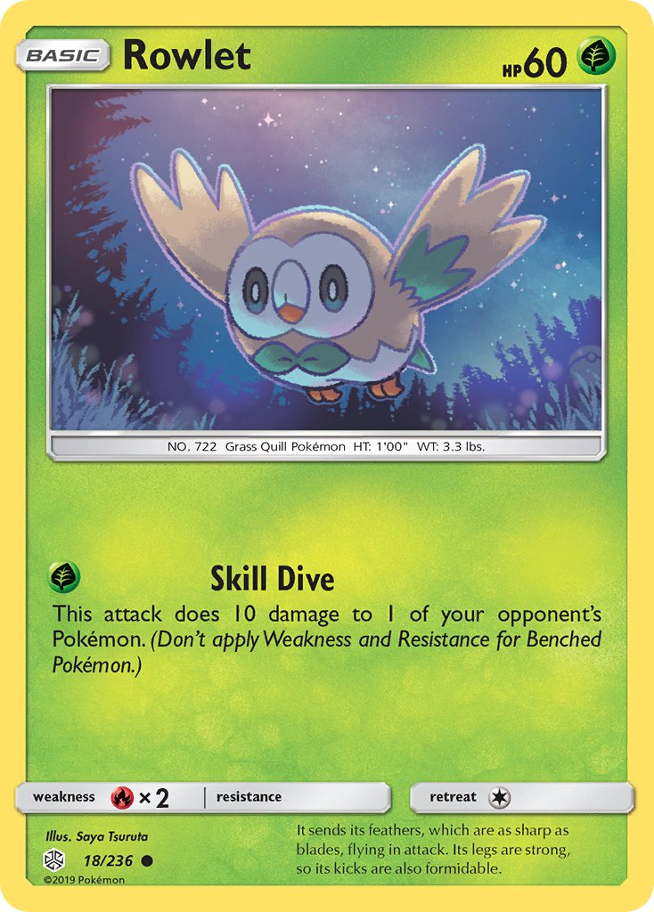Rowlet Pokémon card