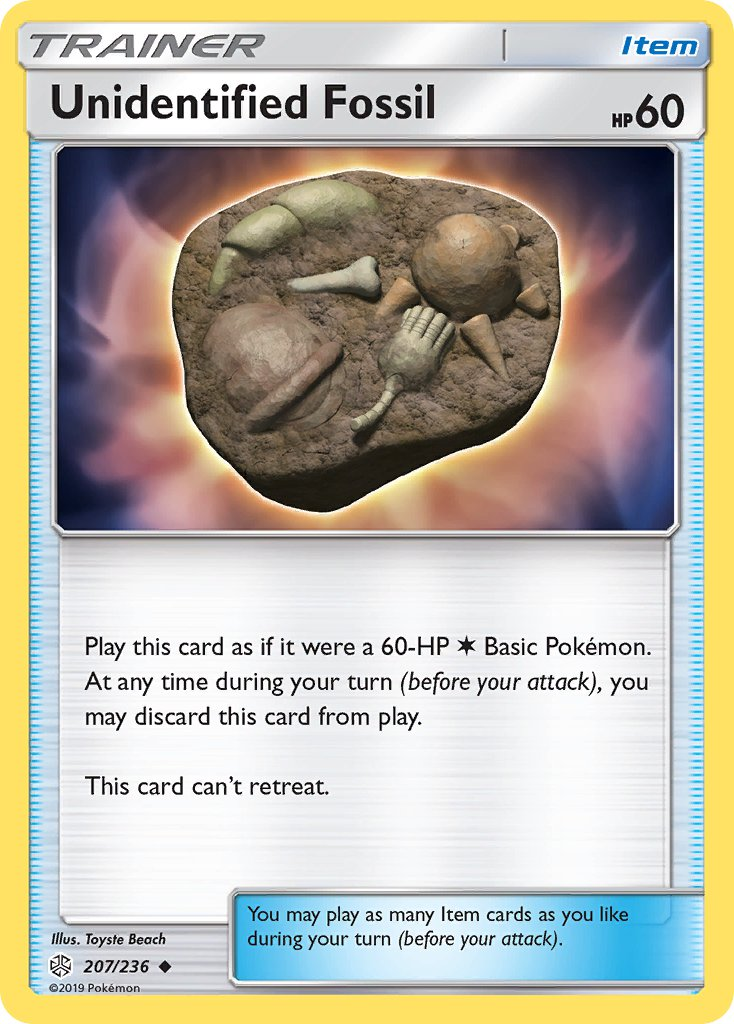 Unidentified Fossil Pokémon card
