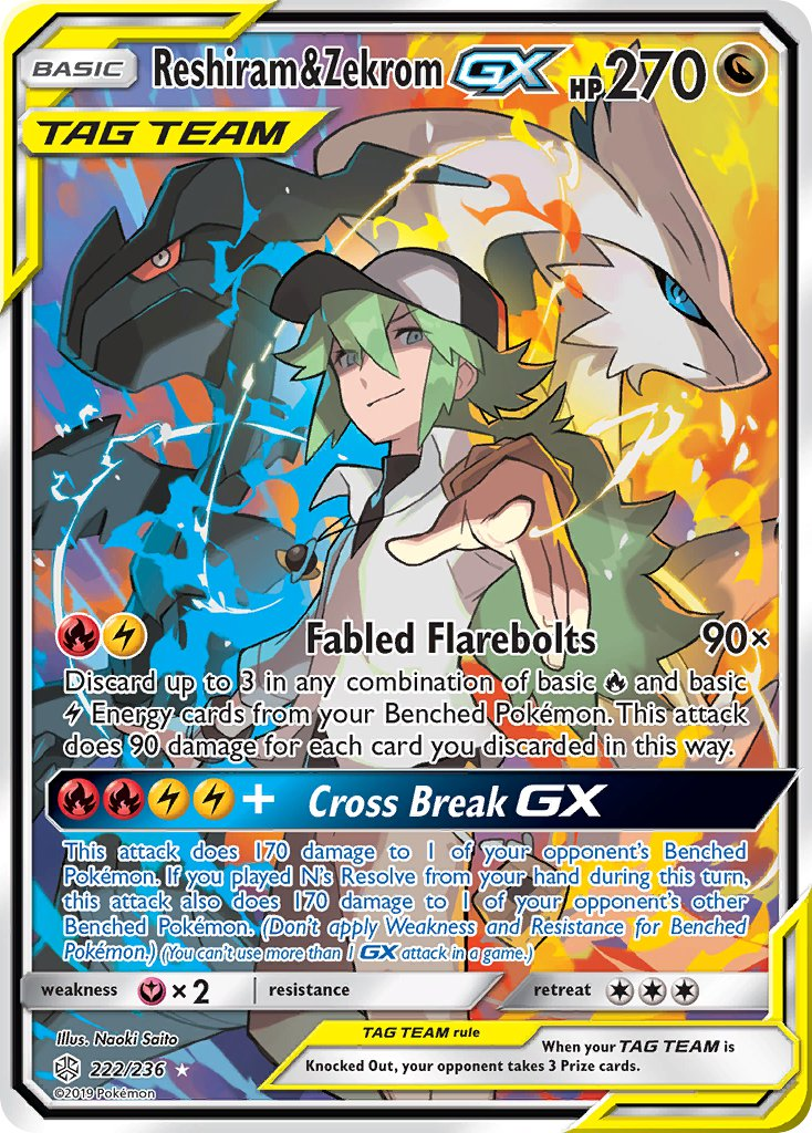 Reshiram & Zekrom Tag Team GX Pokémon card