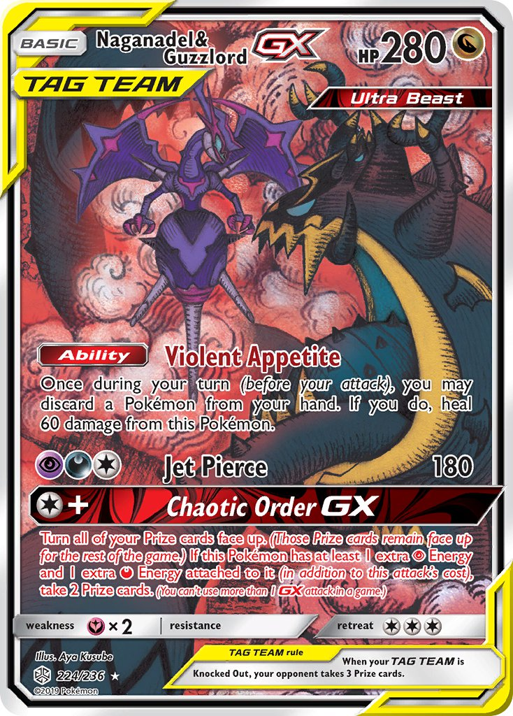 Naganadel & Guzzlord Tag Team GX Pokémon card