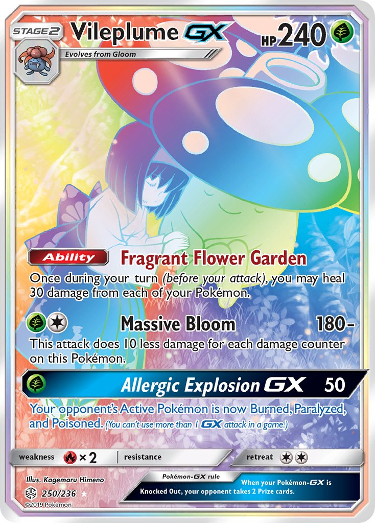 Vileplume GX Pokémon card