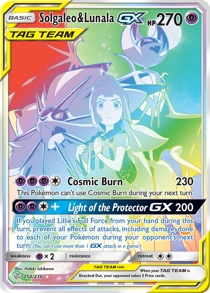 Solgaleo & Lunala Tag Team GX Pokémon card