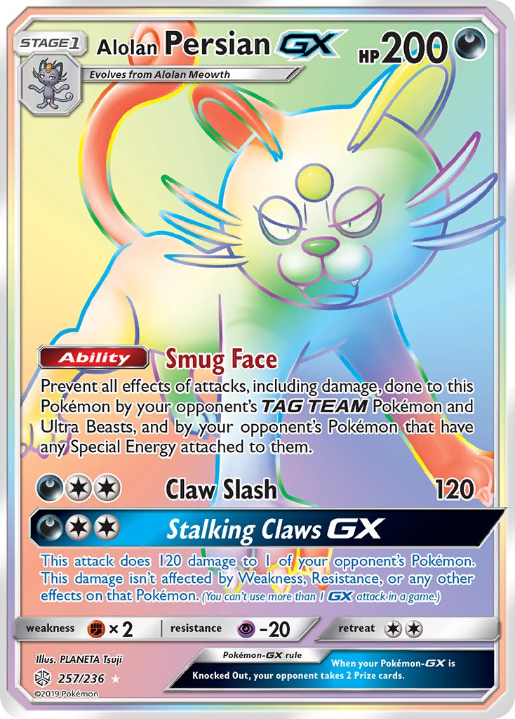 Alolan Persian GX Pokémon card