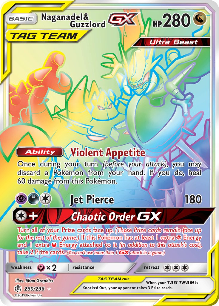 Naganadel & Guzzlord Tag Team GX Pokémon card