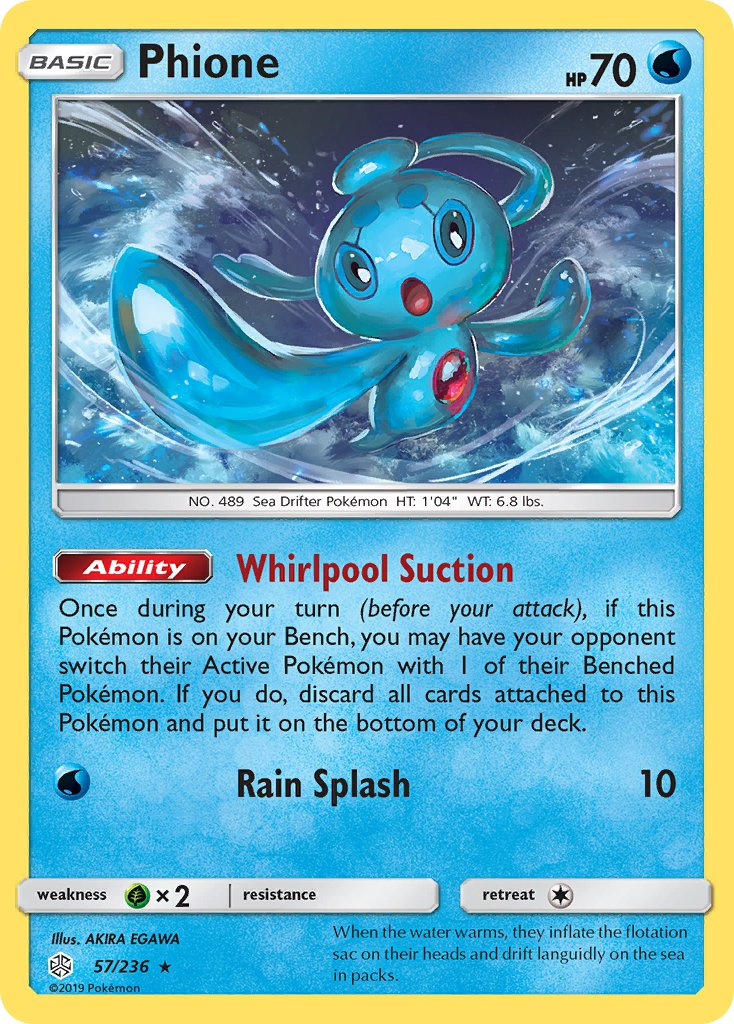Phione Pokémon card