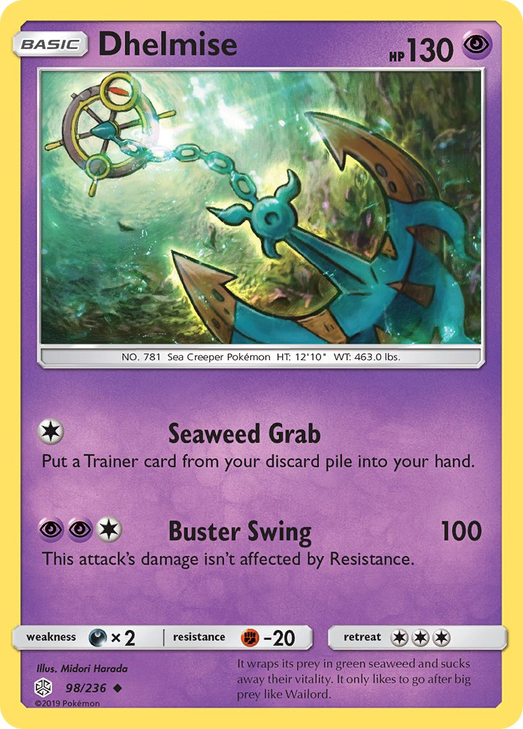 Dhelmise Pokémon card