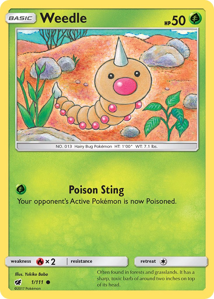 Weedle Pokémon card
