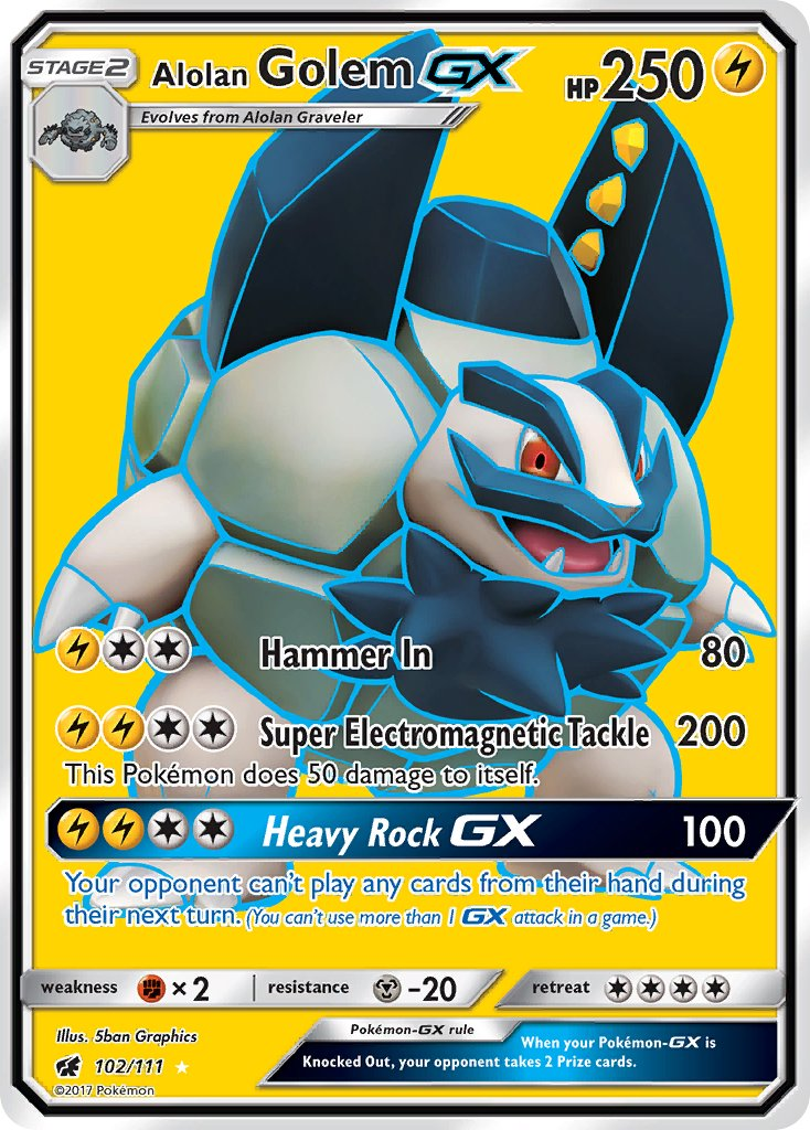Alolan Golem GX Pokémon card