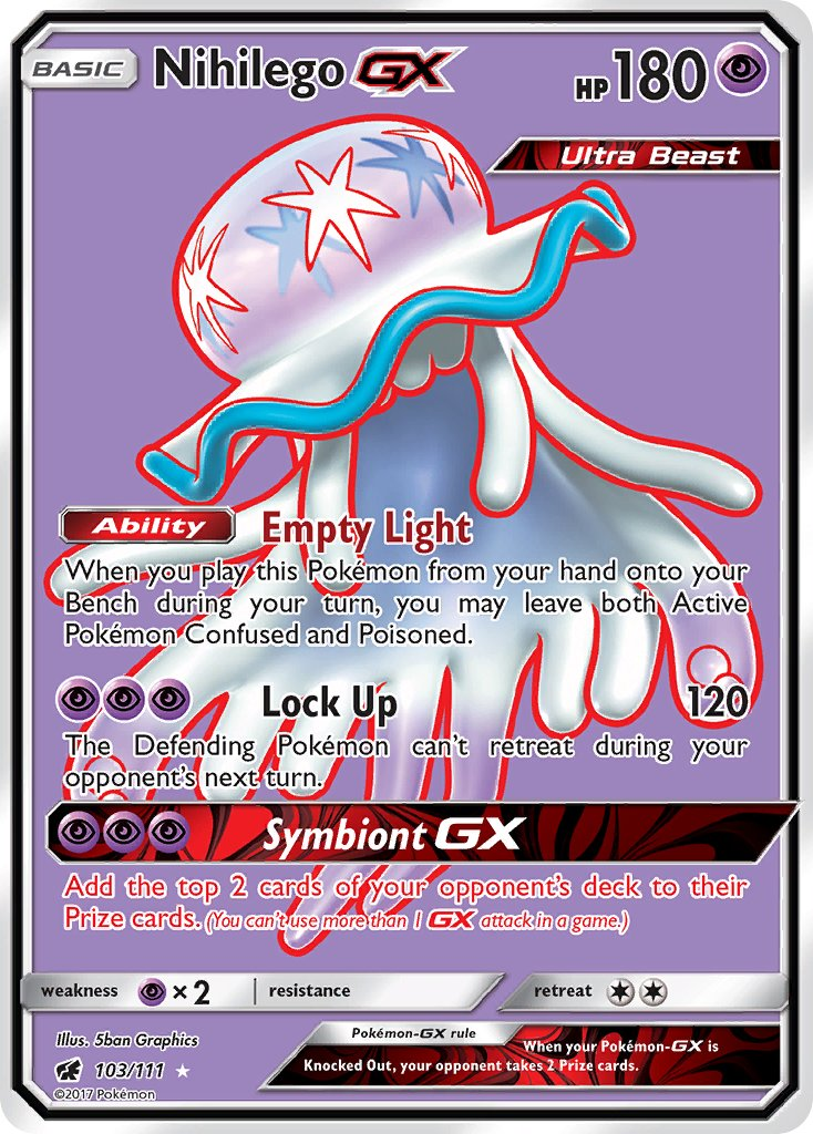 Nihilego GX Pokémon card