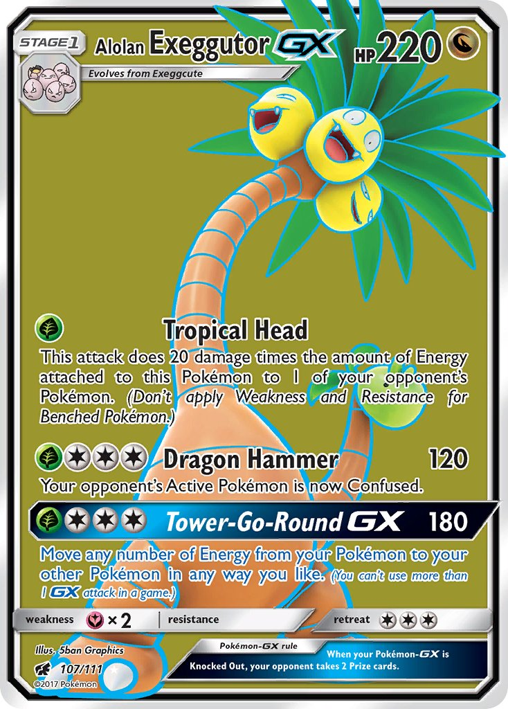 Alolan Exeggutor GX Pokémon card