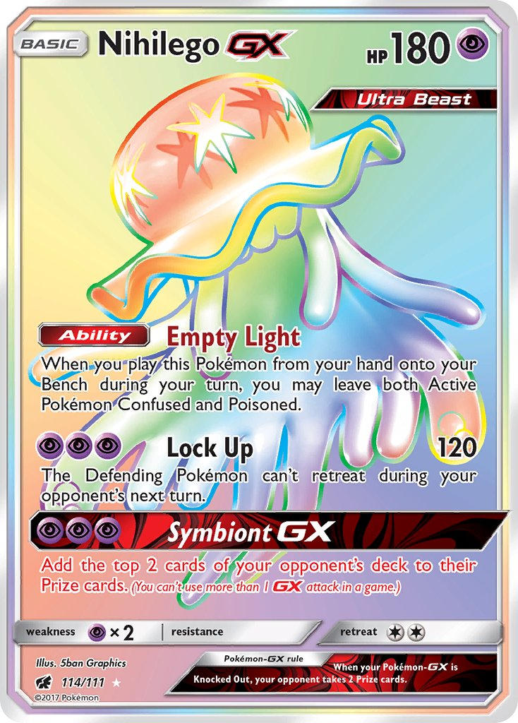 Nihilego GX Pokémon card
