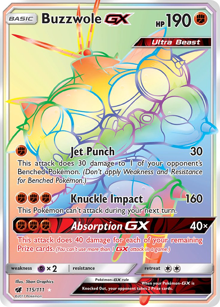Buzzwole GX Pokémon card