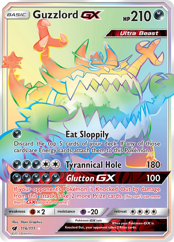 Guzzlord GX Pokémon card