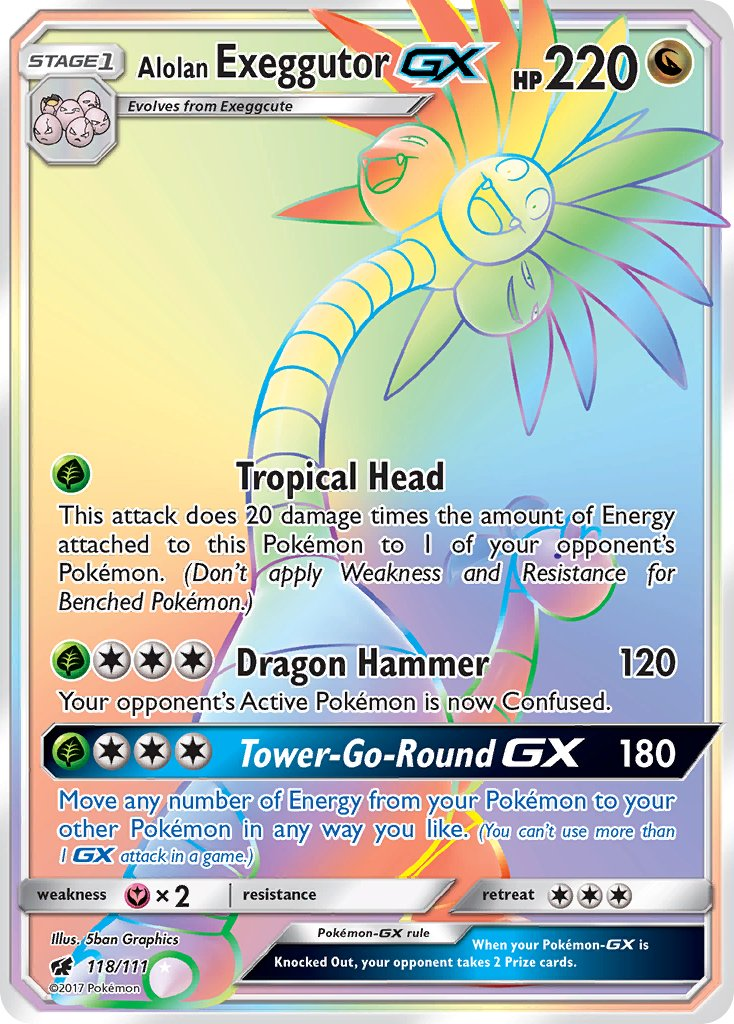Alolan Exeggutor GX Pokémon card
