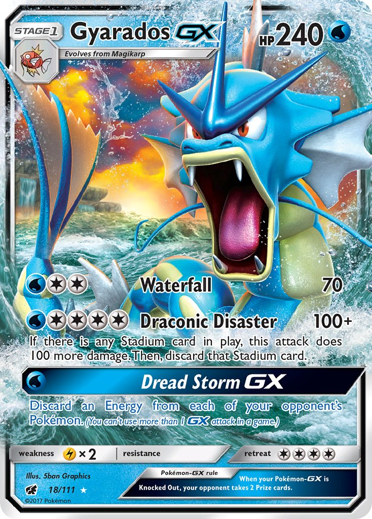 Gyarados GX Pokémon card