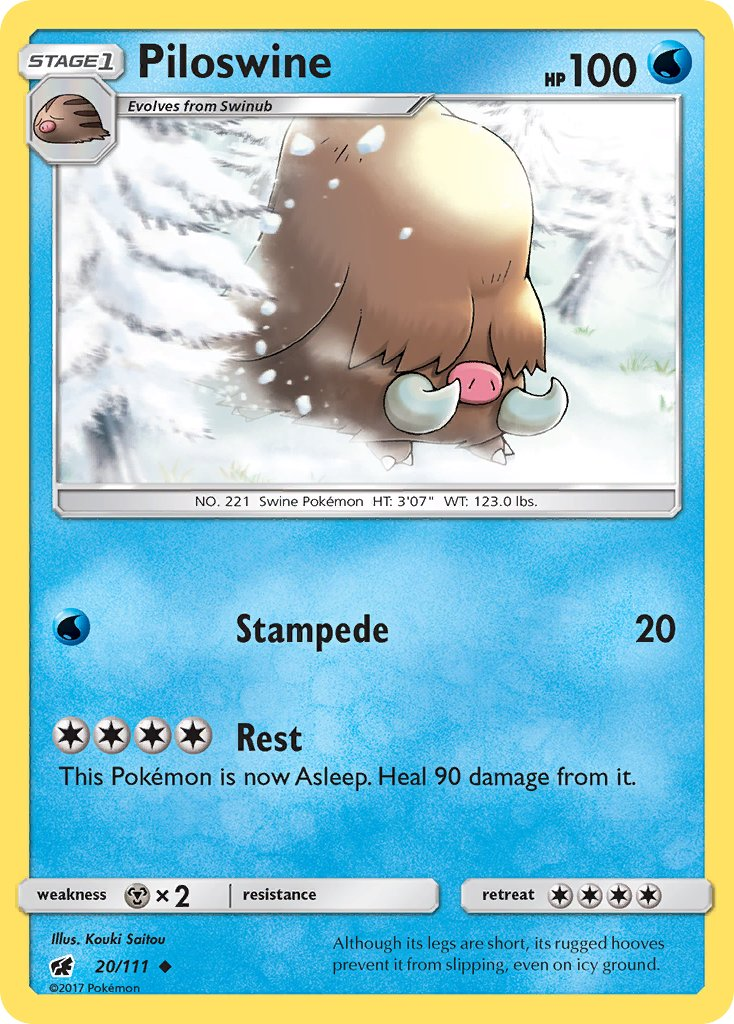 Piloswine Pokémon card