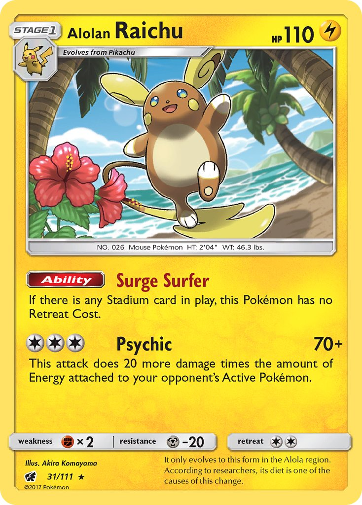 Alolan Raichu Pokémon card