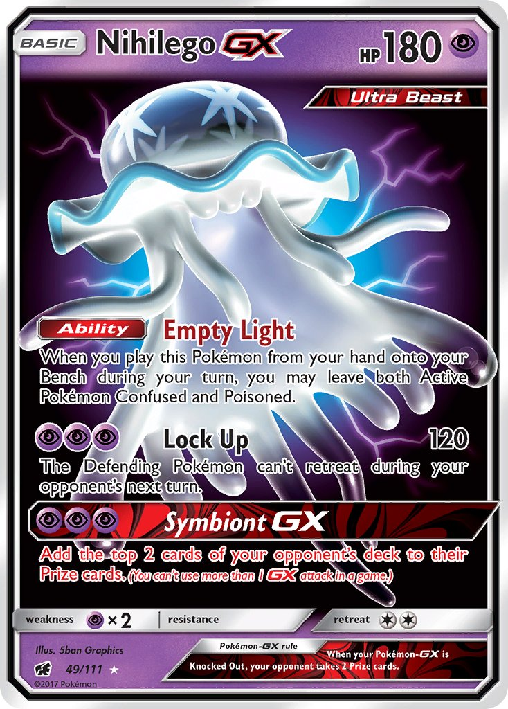 Nihilego GX Pokémon card