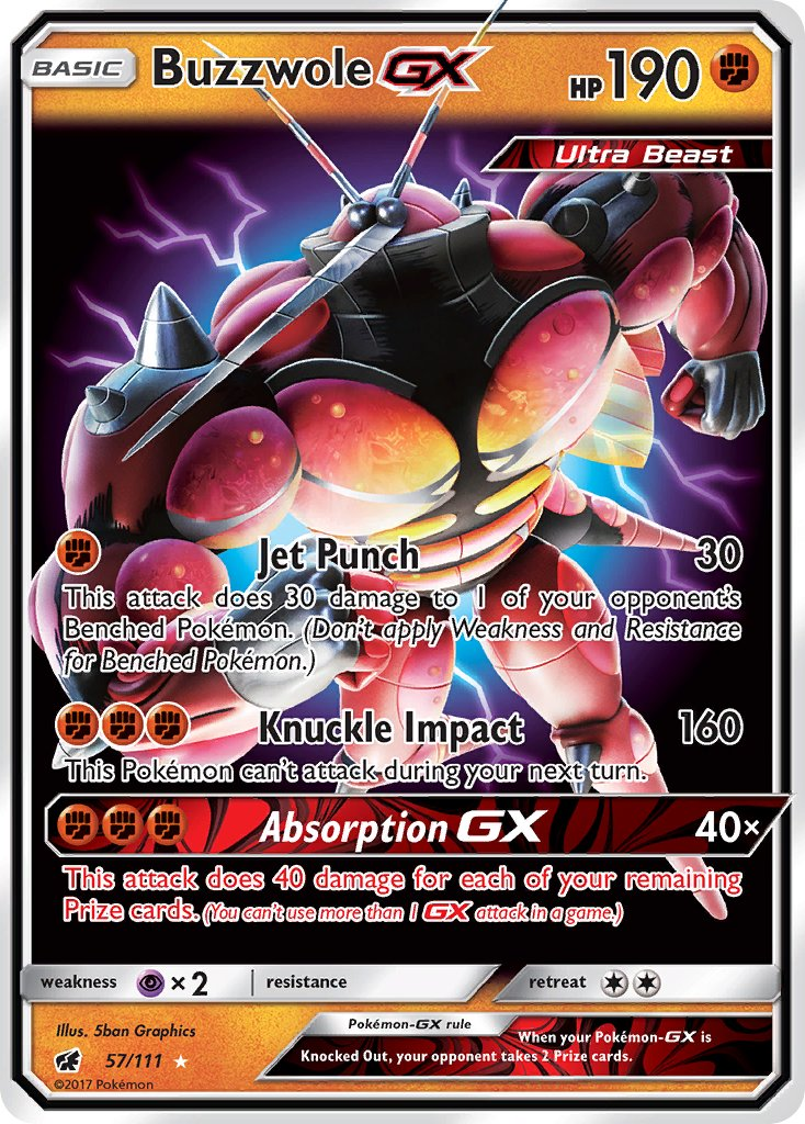 Buzzwole GX Pokémon card