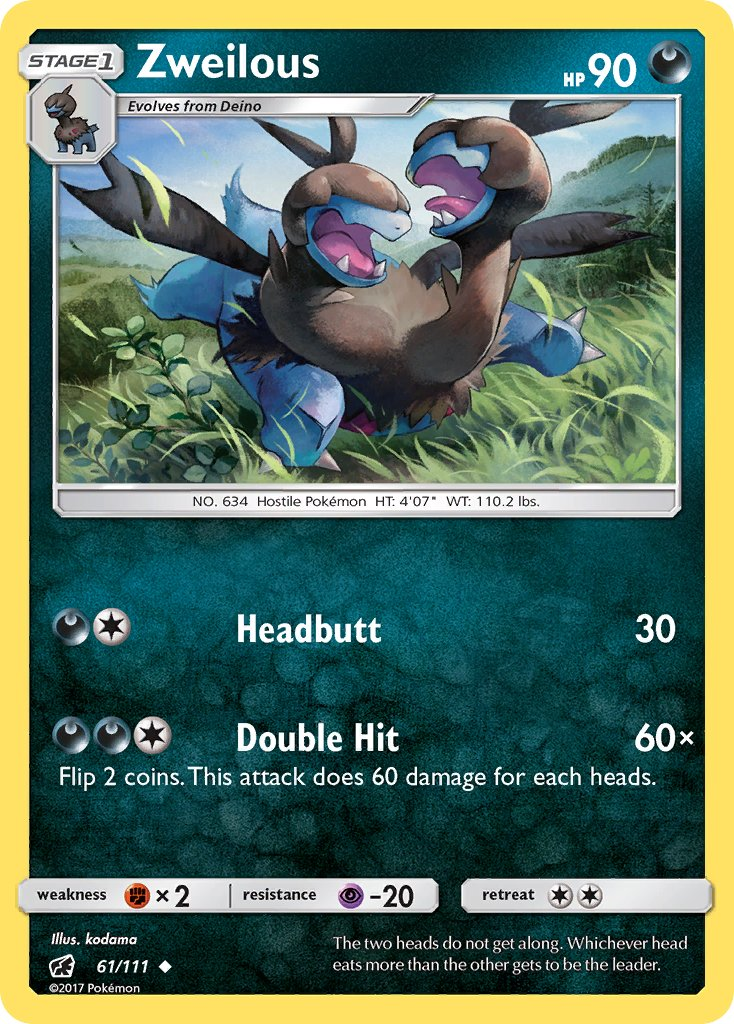Zweilous Pokémon card