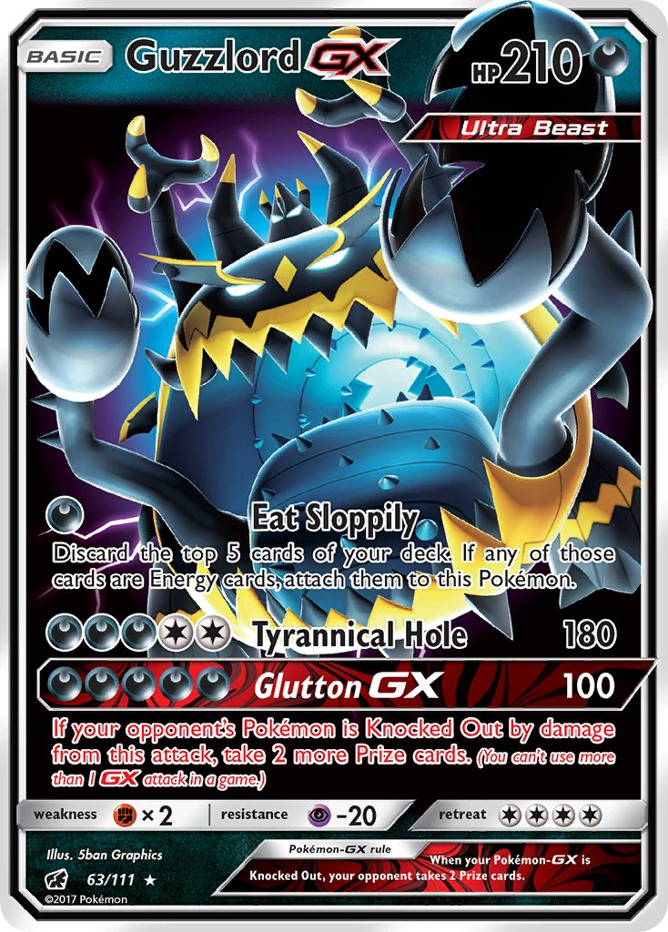 Guzzlord GX Pokémon card