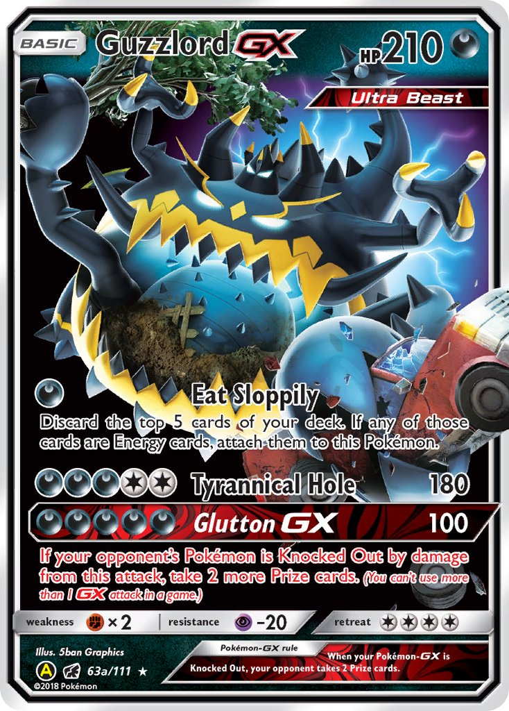Guzzlord GX Pokémon card