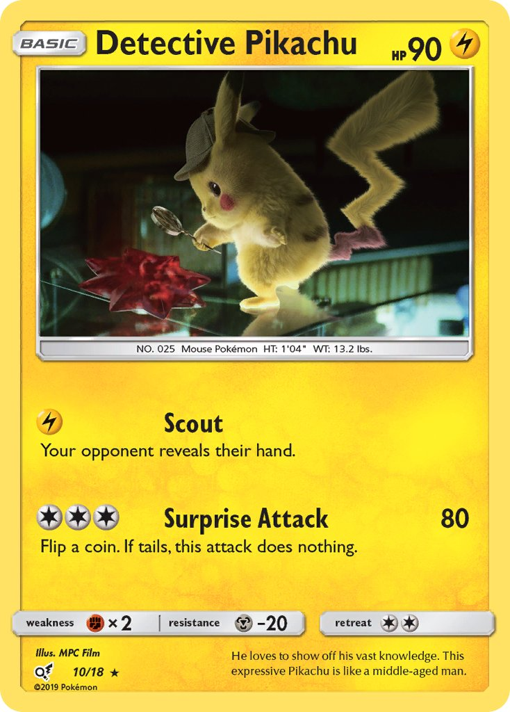 Detective Pikachu Pokémon card