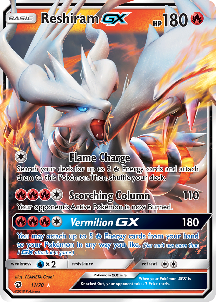 Reshiram GX Pokémon card